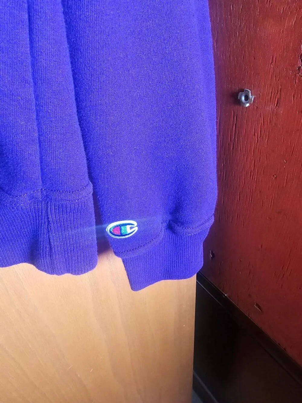 Champion Purple Crewneck Sweatshirt with Gold Logo - Picture 3 of 7